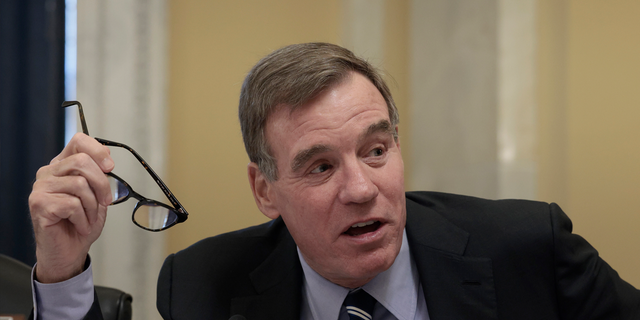 Sen. Mark Warner (D-VA) speaks during an oversight hearing with the Senate Rules and Administration in the Russell Senate Office Building on December 07, 2021 in Washington, DC. (Photo by Anna Moneymaker/Getty Images)