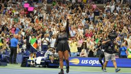 Tennis: US Open: USA Serena Williams waves to the crowd vs Australia Ajla Tomljanovic during womens singles third round match at Arthur Ashe Stadium. 
Flushing, NY 9/2/2022 
CREDIT: Erick W. Rasco (Photo by Erick W. Rasco/Sports Illustrated via Getty Images) 
(Set Number: X164137 TK1)