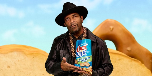 The rapper partnered with Chex Mix to announce the return of the bagel chip in the popular snack pack.