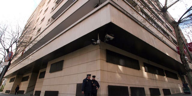 Exterior views of the National Court building, or Audiencia Nacional, are seen in Madrid, Spain, on March 21, 2006.