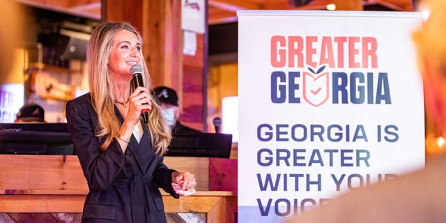 Former Sen. Kelly Loeffler, R-Ga., speaks to a kick-off event for Greater Georgia on February 21, 2021 in Atlanta.