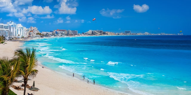 Cancun beach during summer.