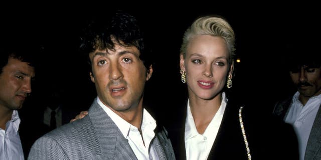 Sylvester Stallone and Brigitte Nielsen attend an event together.