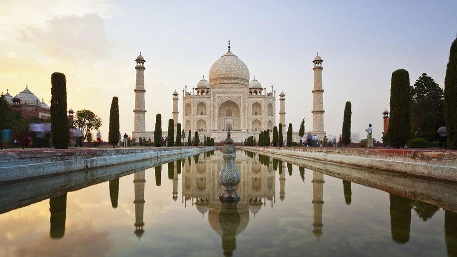 View of Taj Mahal close to night 