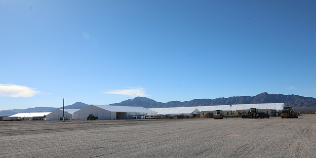 New soft-sided facility being built to help U.S. Customs and Border Protection manage the migrant surge in El Paso, Tx., Jan. 04, 2023. 