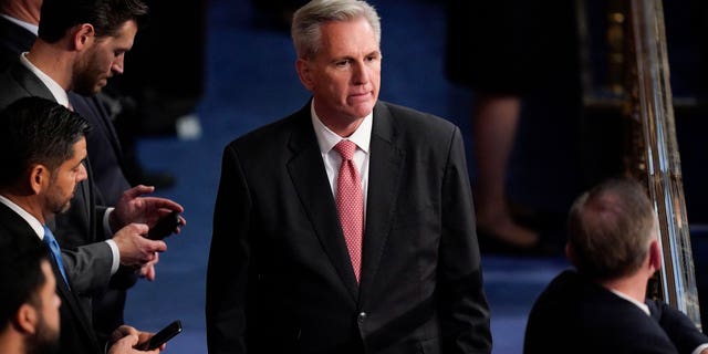 Rep.-elect Kevin McCarthy, R-Calif., prepares for a ninth round of voting for speaker during a meeting of the 118th Congress Thursday, January 5, 2023, at the U.S. Capitol in Washington D.C.