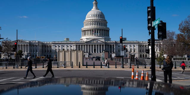 The exterior of the U.S Capitol is seen during the second day of orientation for new members of the House of Representatives in Washington, D.C., Nov. 14, 2022. 
