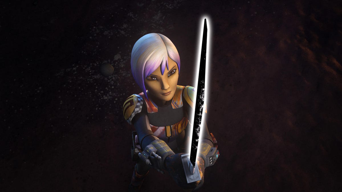 Sabine Wren wielding the Darksaber 