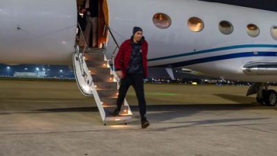 Brittney Griner is seen getting off a plane in an undated photo posted to her Instagram.