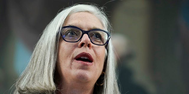 U.S. Rep. Katherine Clark, D-Mass., speaks during a news conference on protecting women's reproductive health care, Thursday, July 28, 2022, on Capitol Hill in Washington. 