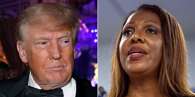 Former President Trump, left, dropped a second lawsuit against New York Attorney General Letitia James last week. 