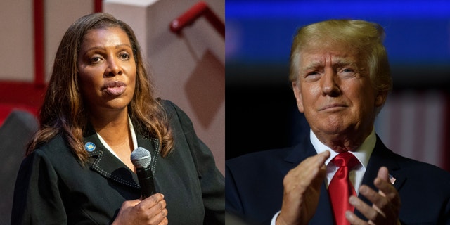 New York Attorney General Letitia James (David Dee Delgado/Getty Images) and former President Donald Trump.