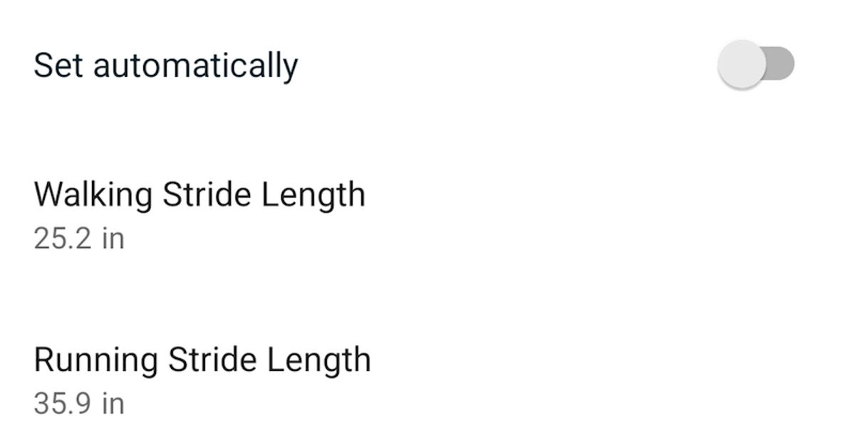 Fitbit stride length settings