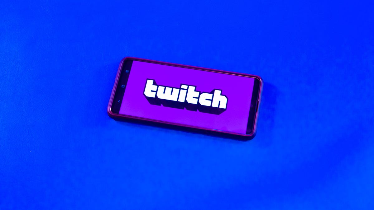 Twitch logo on a smartphone