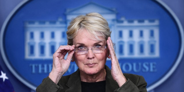 U.S. Energy Secretary Jennifer Granholm speaks during the daily press briefing at the White House in Washington, D.C., on Nov. 23, 2021. 