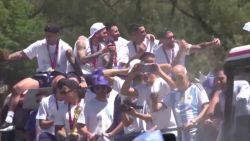 screengrab messi and teammates on bus