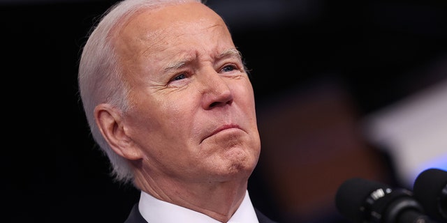 U.S. President Joe Biden delivers remarks on the economy and inflation in the Eisenhower Executive Office Building on January 12, 2023 in Washington, DC. 