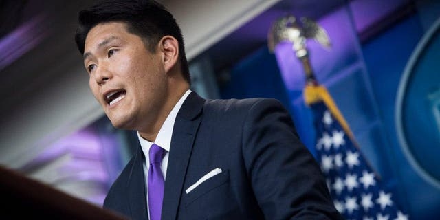 FILE: Principal Associate Deputy Attorney General Robert K Hur, speaks in the Brady Press Briefing room of the White House in Washington, DC on Thursday, July 27, 2017. 