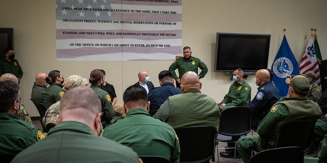 Homeland Security Secretary Alejandro Mayorkas visited the U.S. Customs and Border Protection unit in El Paso, Texas on Tuesday.