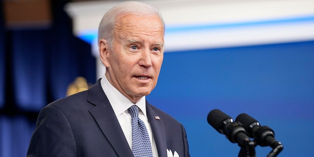 President Biden responds to questions from reporters after speaking about the economy in the South Court Auditorium in the Eisenhower Executive Office Building on the White House Campus, Thursday, Jan. 12, 2023, in Washington.