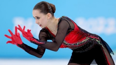 Valieva competes at the Beijing Winter Olympics earlier this year. 
