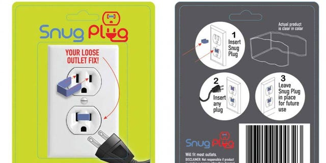 The Snug Plug, a device that ensures that plug will not fall out of the socket.
