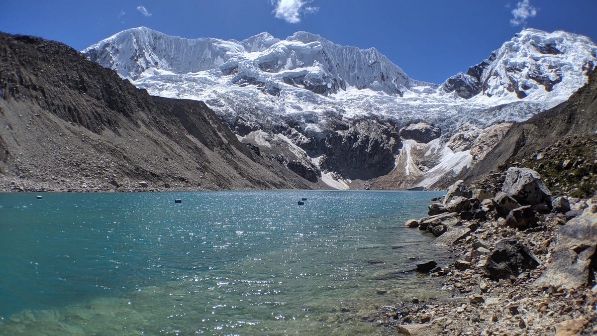 Lake Palcacocha, a glacial lake in Peru
