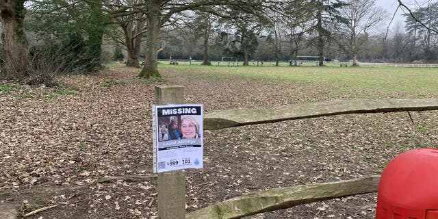 Signs at Slindon Cricket Club in Arundel, West Sussex, where Laurel Aldridge, 62, was last seen on February 14. 