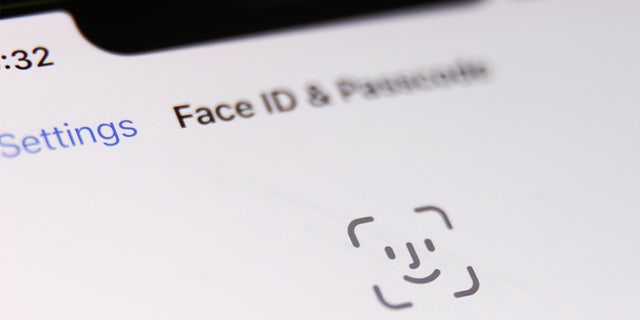 Face ID icon displayed on a phone screen.