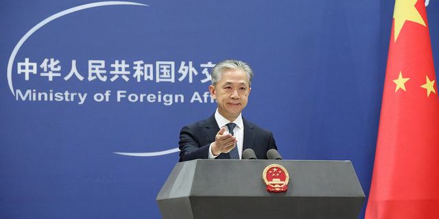Chinese Foreign Ministry spokesperson Wang Wenbin attends a regular press conference on May 24, 2022 in Beijing, China.