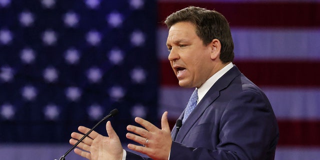 Gov. Ron DeSantis delivers remarks at the 2022 CPAC conference in Orlando, Florida, on Feb. 24, 2022.