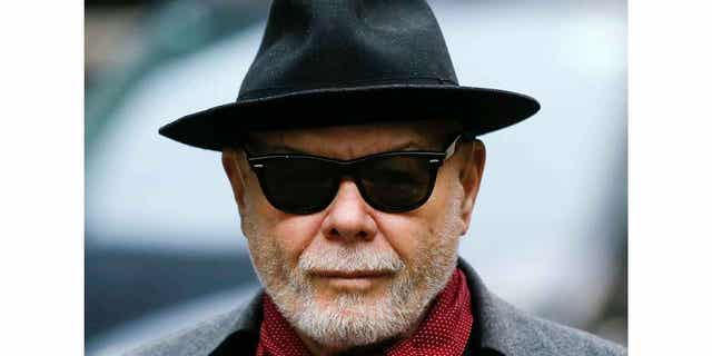 Former British pop star Gary Glitter arrives at Southwark Crown Court in London on Feb. 4, 2015. He was released from prison in England on Feb. 3, 2023, after serving half of a 16-year prison sentence.