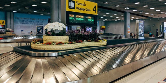 Baggage claim 4 in Suvarnabhumi Airport in Thailand. 