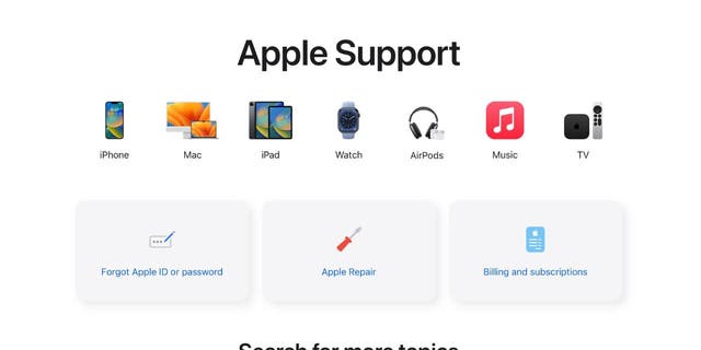 The Apple Support webpage was created to help you with your Apple device. 