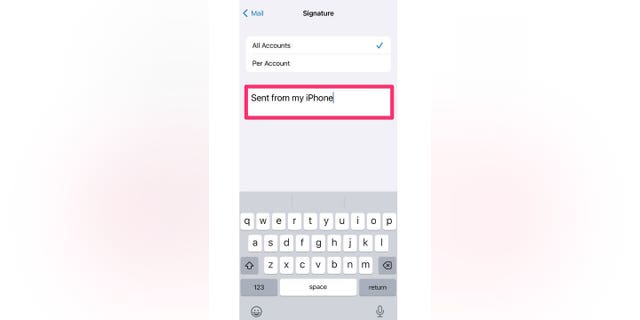 Instructions on how to type in your new signature in the text box.