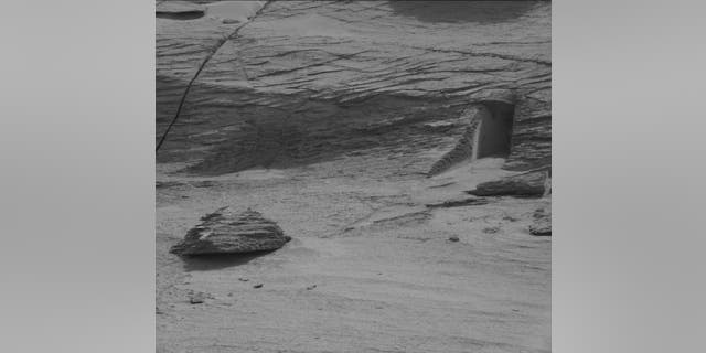 NASA's Curiosity rover took a photograph of what appears to be a door on Mars last year. 