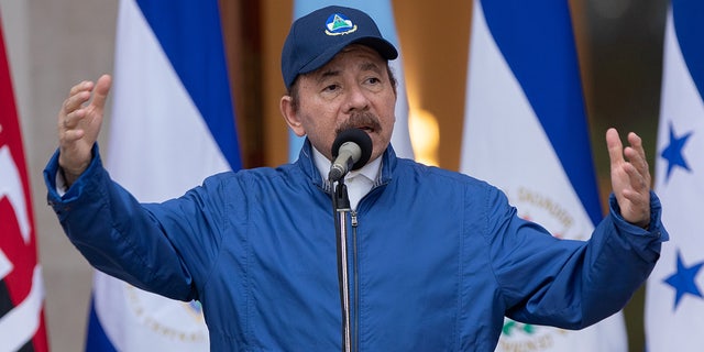 FILE: Nicaragua's President Daniel Ortega delivers a speech during a ceremony to mark the 199th Independence Day anniversary, in Managua, Nicaragua September 15, 2020.  