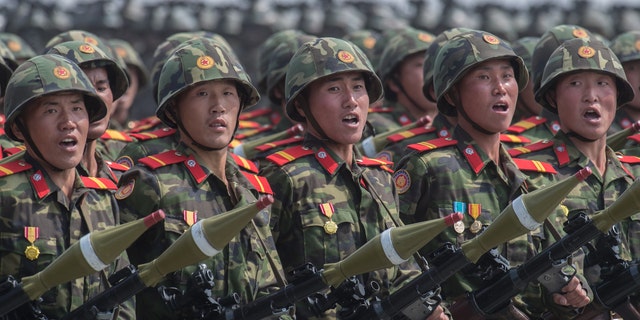 File photo, North Korean military parade.