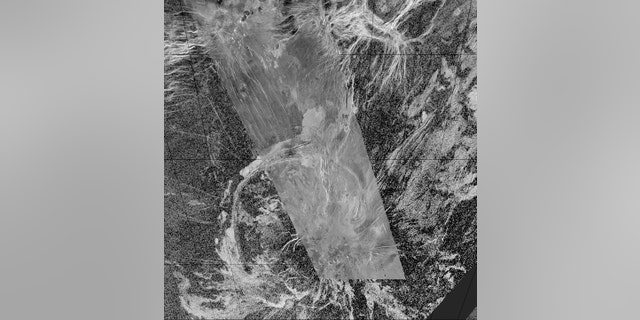 This composite radar image of Quetzalpetlatl Corona was created by overlaying data from about 70 orbits of NASA’s Magellan mission into an image obtained by the Arecibo Observatory radio telescope in Puerto Rico. The rim of the corona indicates possible tectonic activity.