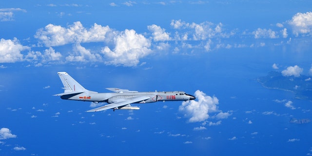 A Chinese Air Force H-6K bomber flies to the West Pacific, via the Bashi Strait, for a routine combat simulation drill, Sept. 12, 2016. The Chinese Air Force on Monday sent multiple aircraft models, including H-6K bombers, Su-30 fighters, and air tankers, for the drill. The fleet conducted reconnaissance and early warning, sea surface cruising, inflight refueling, and achieved all the drill's targets. 