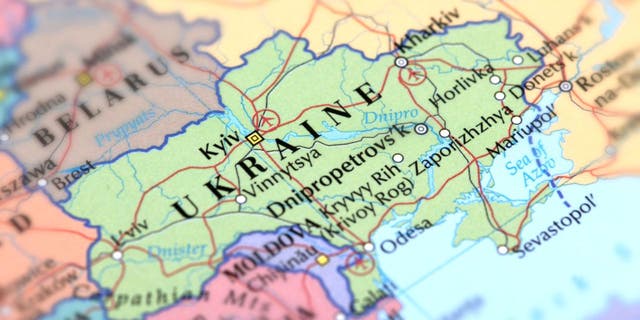 Map shows Ukraine's position next to Moldova north of the Black Sea.