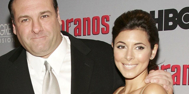 James Gandolfini and Jamie-Lynn Sigler at the season six premiere of "The Sopranos" in 2006. 