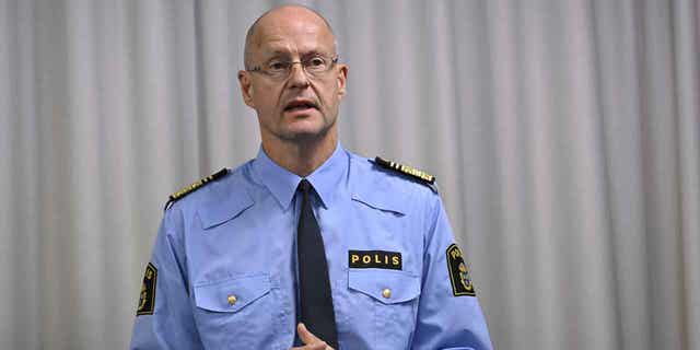 Stockholm regional police chief Mats Lofving is pictured on Sept. 30, 2022. Lofving was found dead in his home on Feb. 23, 2023.