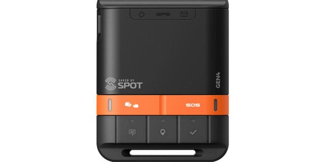 Stock photo of the the SPOT Gen4, a tracking device that can transmit location updates when you are moving and when you stop. (Credit: Globalstar)