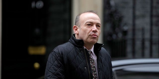 Chris Heaton-Harris, Secretary of State for Northern Ireland, leaves after a cabinet meeting in London, on Jan. 31, 2023.