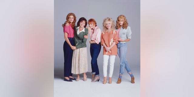 The cast of "Steel Magnolias" includes, from left, Julia Roberts, Sally Field, Shirley MacLaine, Dolly Parton and Daryl Hannah.