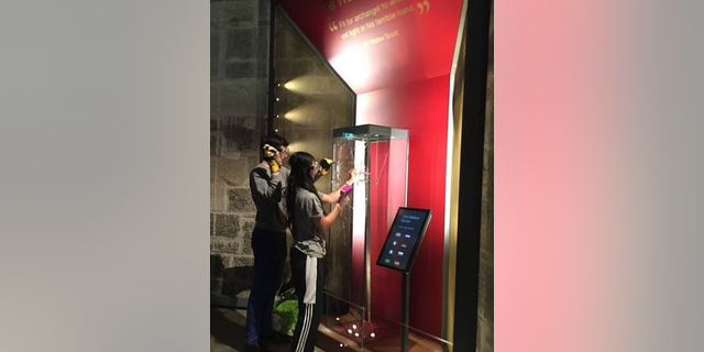Climate protesters from "This is Rigged" damaged the display holding the sword believed to be the one Scottish national hero William Wallace wielded during major battles in the Scottish War of Independence.