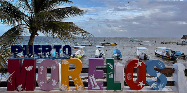 A pier in Puerto Morelos in Mexico's Quintana Roo state.