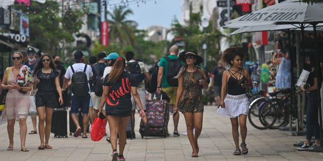 A street in Playa Del Carmen in Mexico's Quintana Roo state. The U.S. State Department is advising travelers to be vigilant in the region.