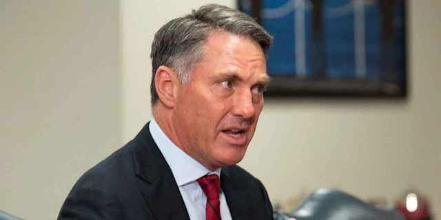 Australian Defense Minister Richard Marles meets with Secretary of Defense Lloyd Austin on Feb. 3, 2023. Marles said his country has made no promises to the United States that Australia would support its ally in any future conflict over Taiwan in exchange for submarines.